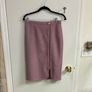 J. Crew Mauve Wool Pencil Skirt with Gold Accents in Sz 2